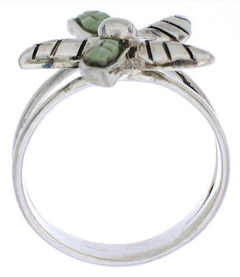 Silver Southwest Jewelry Turquoise Flower Ring Size 5-1/4 FX22298