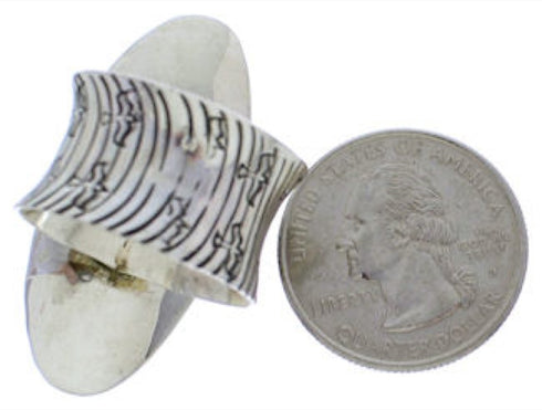 Turquoise Jewelry Bear Butterfly Silver Ring Size 8-3/4 PX41288