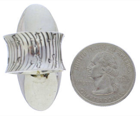 Silver Southwestern Turquoise Butterfly Bear Ring Size 5-3/4 PX41289