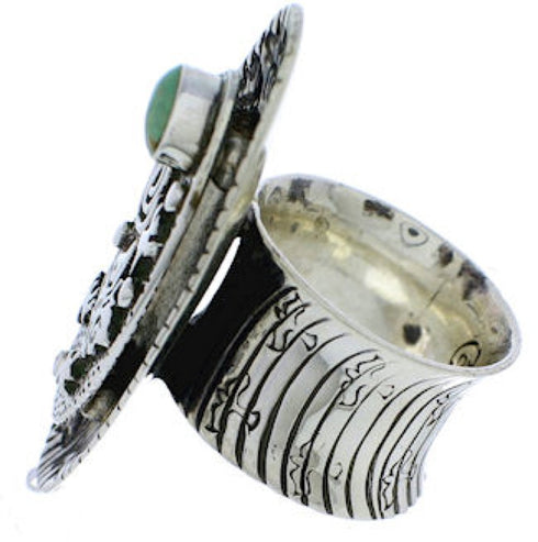 Silver Jewelry Bear Butterfly Turquoise Ring Size 5-1/2 PX41299