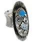 Silver Jewelry Butterfly And Bear Turquoise Ring Size 8-3/4 PX41380