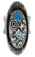 Genuine Sterling Silver Bear Turquoise Butterfly Ring Size 6 PX41370