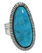 Southwestern Jewelry Sterling Silver Turquoise Ring Size 6-1/4 PX41466