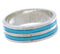 Sterling Silver Turquoise Inlay Ring Band Size 6-1/4 UX35365