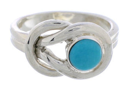 Southwest Sterling Silver Turquoise Jewelry Ring Size 5-3/4 UX35592