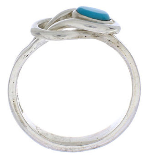 Southwestern Sterling Silver Turquoise Ring Size 5-3/4 UX35611