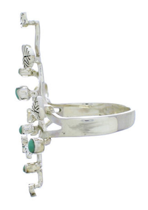 Southwest Sterling Silver And Turquoise Ring Size 7-1/2 EX22599