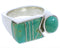 Southwestern Sterling Silver Turquoise Ring Size 5-1/4 UX39667