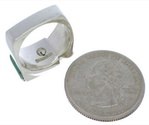 Southwestern Sterling Silver Turquoise Ring Size 5-1/4 UX39667