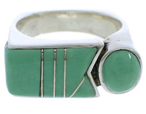 Genuine Sterling Silver And Turquoise Ring Size 7-3/4 UX39682