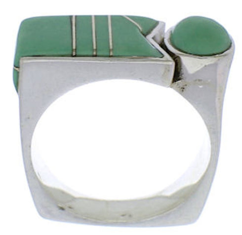 Genuine Sterling Silver And Turquoise Ring Size 7-3/4 UX39682