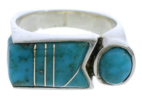 Southwest Turquoise And Sterling Silver Ring Size 8-1/4 UX39819