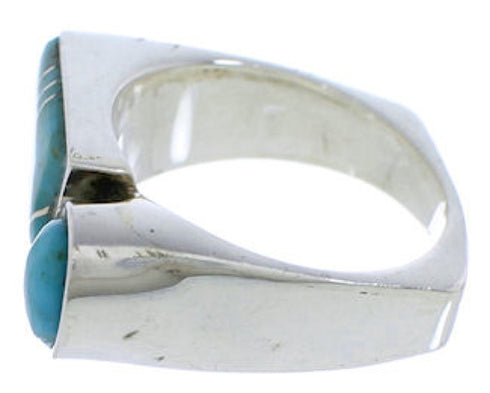 Southwest Turquoise And Sterling Silver Ring Size 8-1/4 UX39819