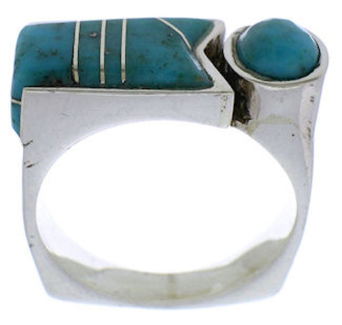 Southwest Turquoise And Sterling Silver Ring Size 8-1/4 UX39819