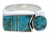 Southwestern Sterling Silver Turquoise Ring Size 6-1/2 UX39826
