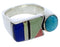 Genuine Sterling Silver Multicolor Ring Size 6-3/4 UX40061