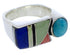 Genuine Sterling Silver Multicolor Ring Size 6-3/4 UX40061