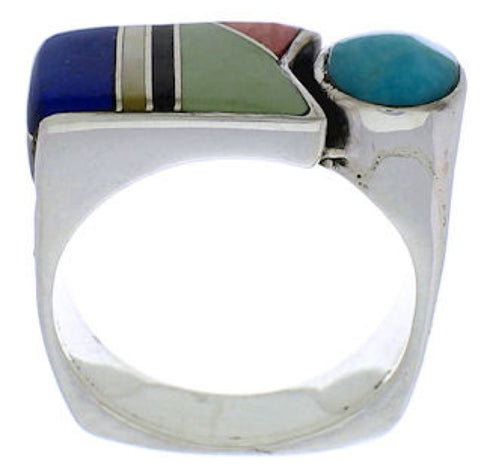 Genuine Sterling Silver Multicolor Ring Size 6-3/4 UX40061