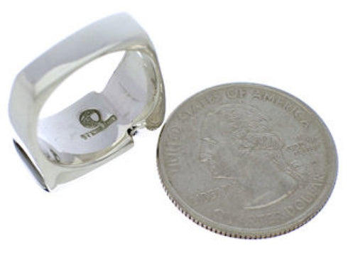 Multicolor Sterling Silver Southwestern Ring Size 8-1/4 UX42480