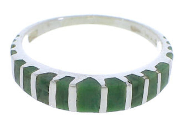 Genuine Sterling Silver Turquoise Inlay Ring Size 6-3/4 UX42494