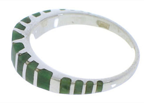 Genuine Sterling Silver Turquoise Inlay Ring Size 6-3/4 UX42494