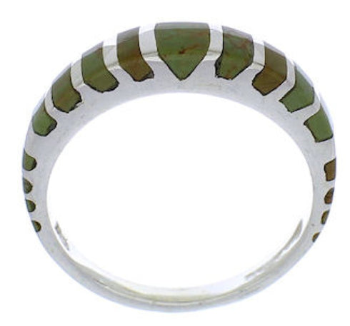 Sterling Silver And Turquoise Inlay Ring Size 6-1/4 UX42515