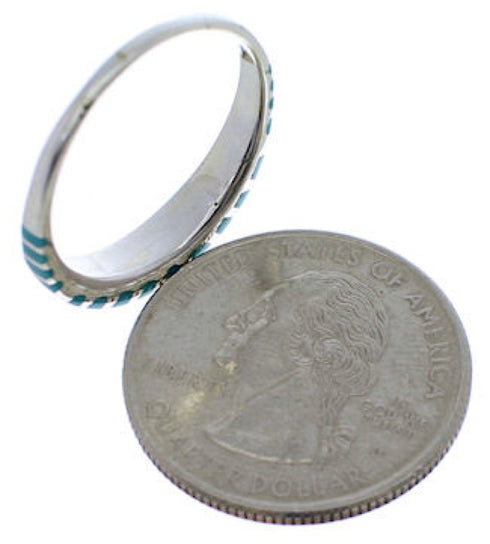 Authentic Silver Turquoise Southwestern Ring Size 4-3/4 TX45495