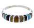 Multicolor Inlay Genuine Sterling Silver Ring Size 6 TX45540