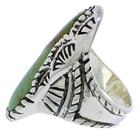 Turquoise Jewelry Sterling Silver Ring Size 7-3/4 FX22535