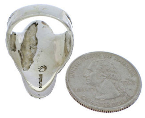 Turquoise Jewelry Sterling Silver Ring Size 7-3/4 FX22535