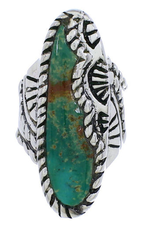 Turquoise Southwest Jewelry Sterling Silver Ring Size 5-1/4 FX22536