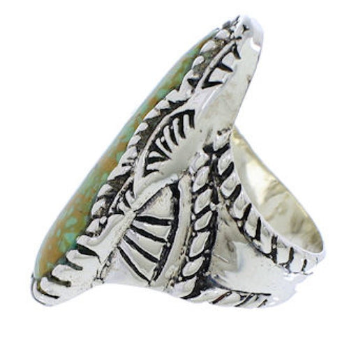 Turquoise Southwest Sterling Silver Ring Size 6 FX22537