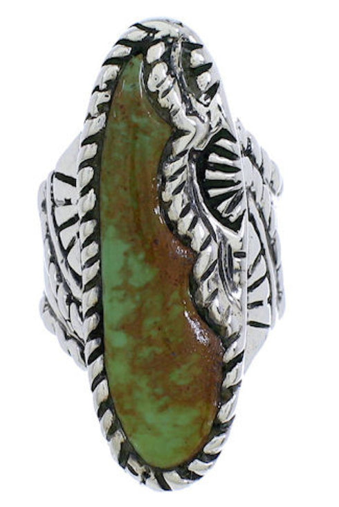Southwest Genuine Sterling Silver Turquoise Ring Size 6-3/4 FX22541