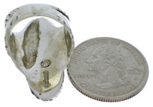 Southwest Turquoise Sterling Silver Ring Size 5-1/2 FX22544