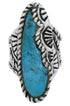 Silver Jewelry Southwestern Turquoise Ring Size 6-3/4 FX22615