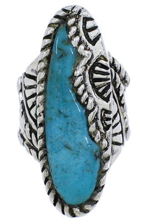 Turquoise And Sterling Silver Southwest Ring Size 5-1/2 FX22611