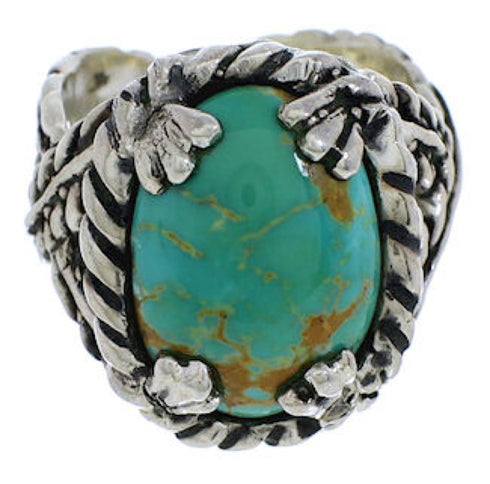 Southwest Sterling Silver Jewelry Turquoise Ring Size 6-1/2 FX22741