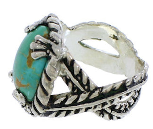 Southwest Sterling Silver Jewelry Turquoise Ring Size 6-1/2 FX22741