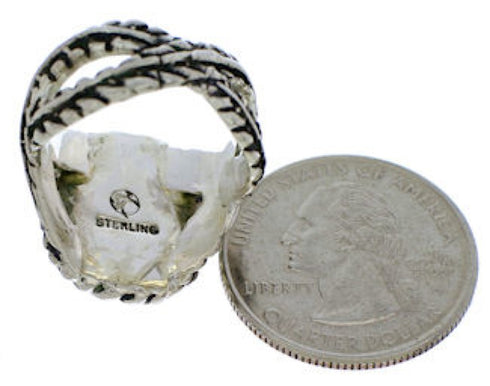 Southwest Sterling Silver Jewelry Turquoise Ring Size 6-1/2 FX22741