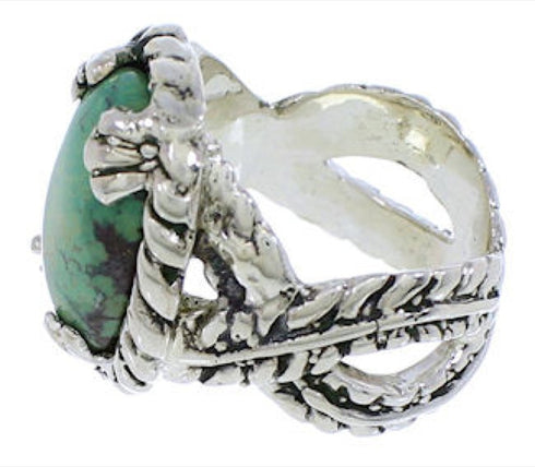 Southwest Sterling Silver Jewelry Turquoise Ring Size 5-1/2 FX22746