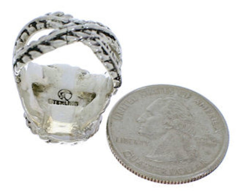 Southwest Sterling Silver Jewelry Turquoise Ring Size 5-1/2 FX22746