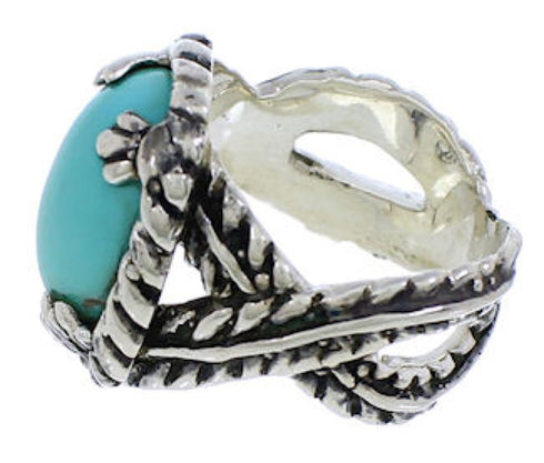 Genuine Sterling Silver Jewelry Turquoise Ring Size 5-3/4 FX22749