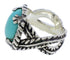 Genuine Sterling Silver Jewelry Turquoise Ring Size 5-3/4 FX22749