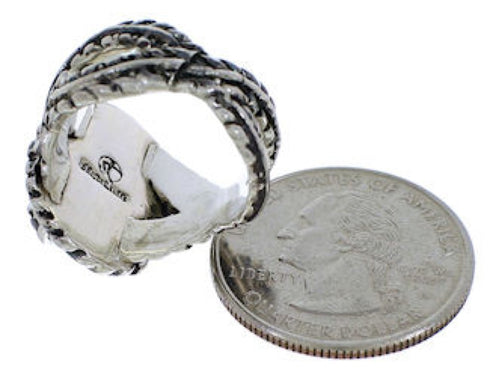 Genuine Sterling Silver Jewelry Turquoise Ring Size 5-3/4 FX22749