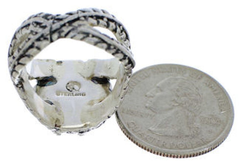 Authentic Silver Turquoise Ring Size 4-3/4 FX22754