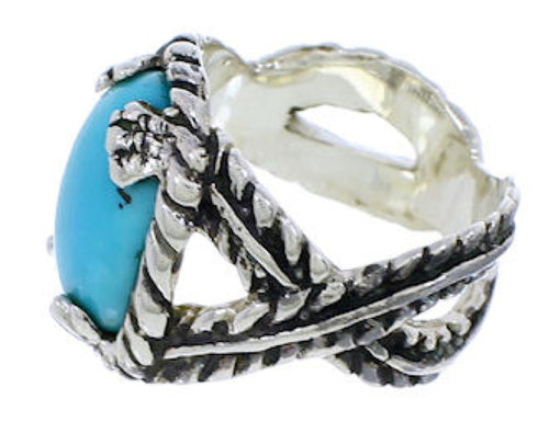 Turquoise And Sterling Silver Ring Size 7-1/4 FX22789
