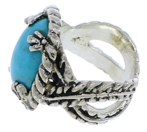 Southwest Authentic Silver Turquoise Ring Size 4-1/2 FX22807