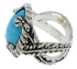 Sterling Silver Southwestern Turquoise Ring Size 8-1/4 FX22808