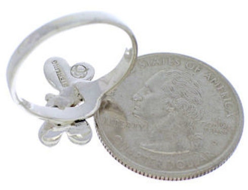 Sterling Silver Turquoise Inlay Dragonfly Ring Size 4-3/4 FX22634