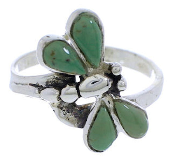 Silver Turquoise Dragonfly Ring Size 7-1/2 FX22637